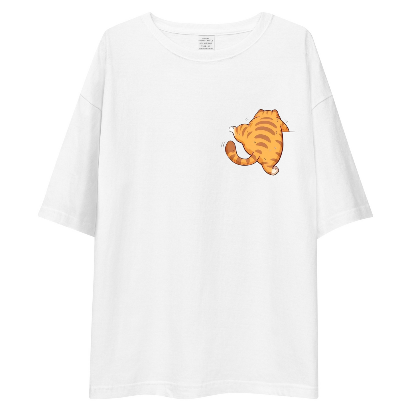 Peek-a-Boo Pocket Cat Oversized Tee