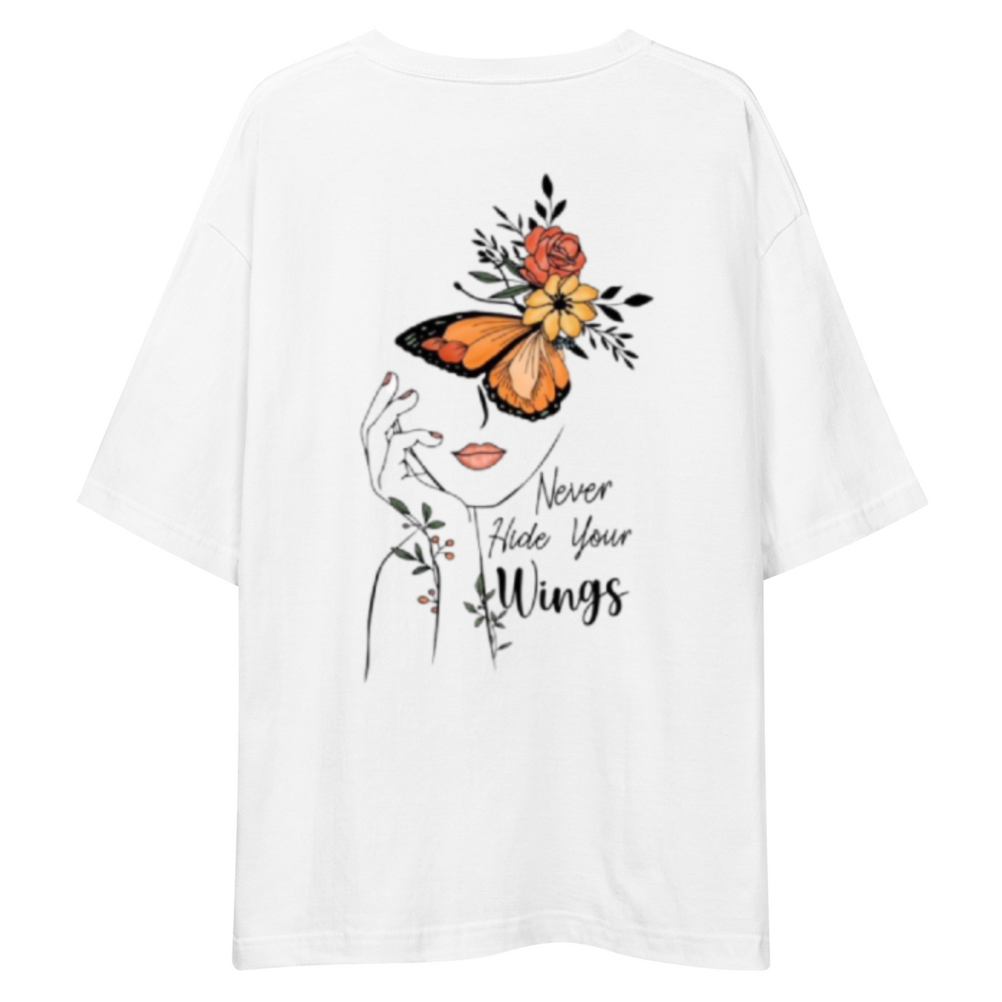 Never Hide Your Wings Unisex Oversized T-Shirt Drop Shoulder