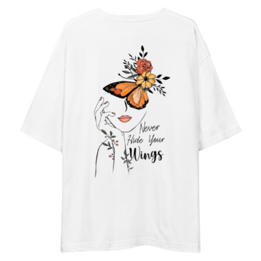 Never Hide Your Wings Unisex Oversized T-Shirt Drop Shoulder