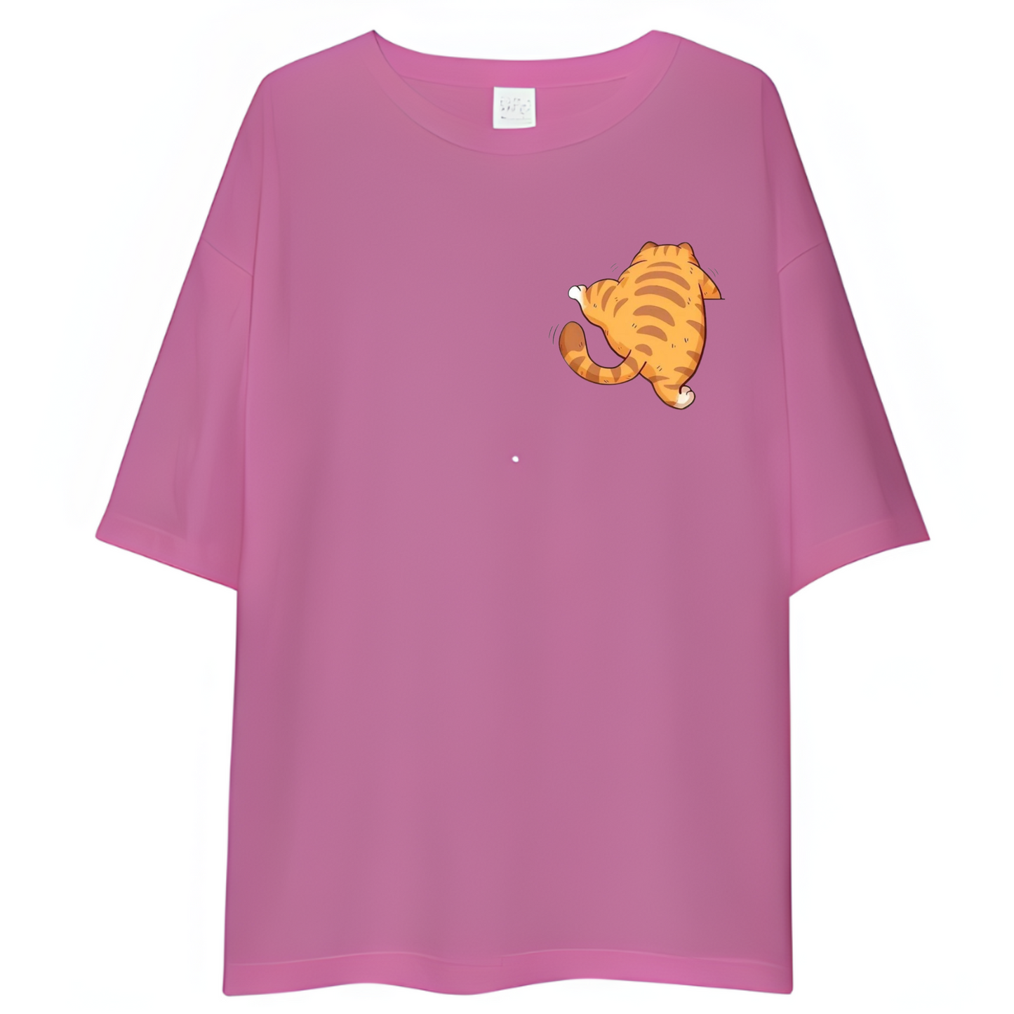 Peek-a-Boo Pocket Cat Oversized Tee