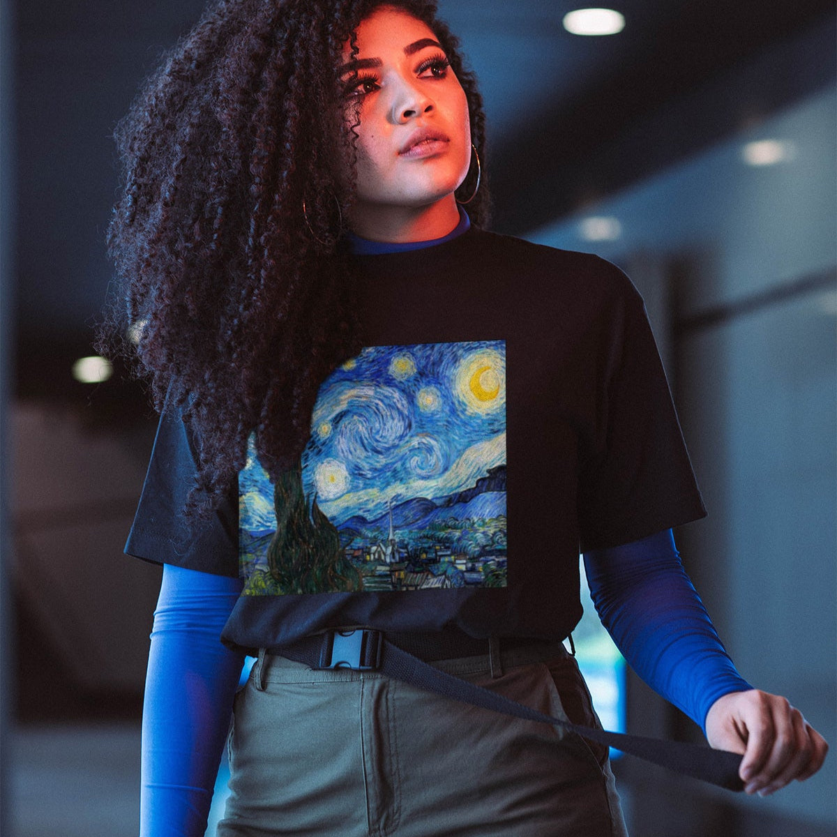 Museum of modern art Unisex Pure Cotton T-Shirt | starry night
